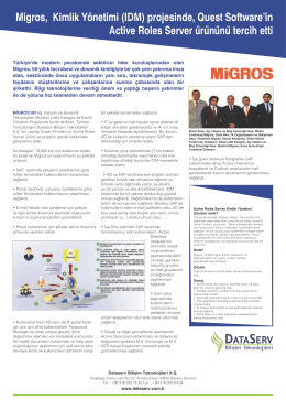 Migros, Kimlik Yönetimi (IDM) projesinde, Quest Software