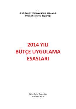 2014 YILI BUE-03.04.2014 - TC Gıda Tarım ve Hayvancılık Bakanlığı