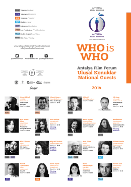 WHOis WHO Antalya Film Forum Ulusal Konuklar National Guests