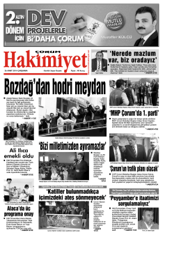 26 mart.qxd - Çorum Hakimiyet Gazetesi