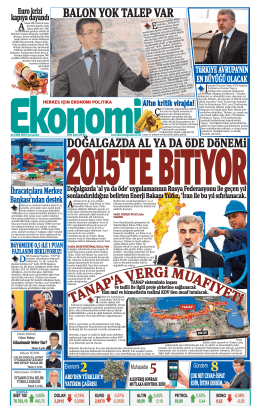 22 EKİM 2014 - Ekonomi Gazetesi