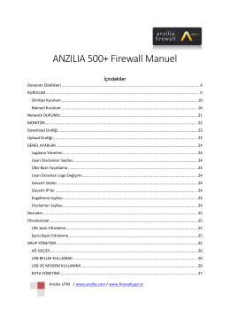 Kurulum - Anzilia Firewall Ağ Güvenlik Cihazı