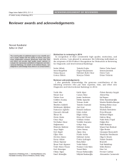 Reviewer awards and acknowledgements