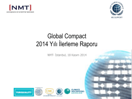 Global Compact 2014 Yılı İlerleme Raporu