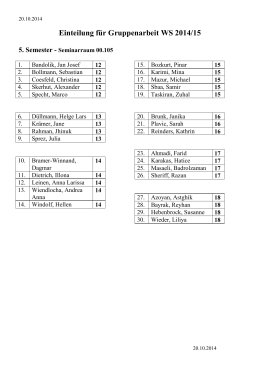 Teilnehmerliste WS 2014/15