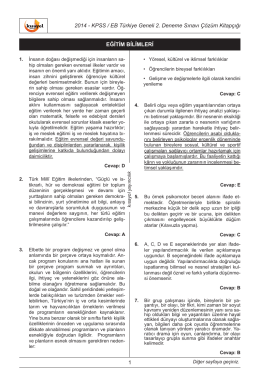 2014 - KPSS / EB Türkiye Geneli 2. Deneme Sınavı Çözüm Kitapçığı
