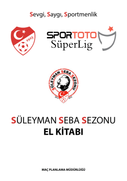 Spor Toto Süper Lig Süleyman Seba Sezonu Fikstür Kitabı