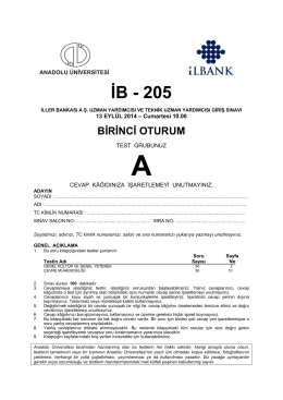 İB - 205 - Anadolu Üniversitesi Sınav Hizmetleri
