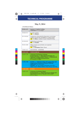 TECHNICAL PROGRAMME May 9, 2014