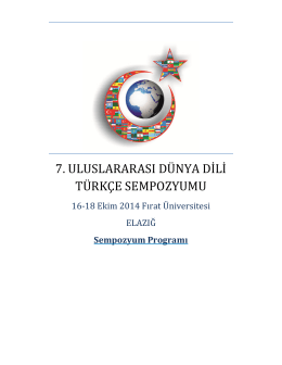 Program - VII. Uluslararası Dünya Dili Türkçe Sempozyumu