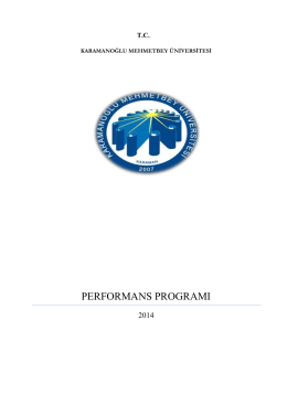 performans programı - KMÜ Strateji Geliştirme Daire Başkanlığı