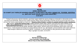 botaş genel müdürlüğü 06-16 mart 2015 tarihleri arasında işkurda