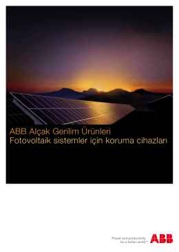 ABB Alçak Gerilim Ürünleri Fotovoltaik sistemler için koruma cihazları