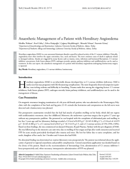 Anaesthetic Management of a Patient with Hereditary