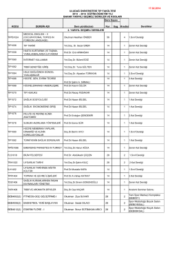 2013-2014 Bahar Yarıyılı Seçmeli Dersler ve Kodları