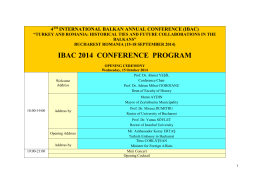 IBAC 2014 CONFERENCE PROGRAM