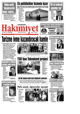 25 Mart 2015 Çarşamba - Çorum Hakimiyet Gazetesi