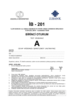 İB - 201 - Anadolu Üniversitesi Sınav Hizmetleri