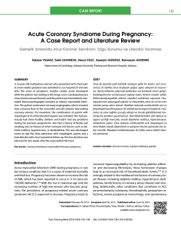 Acute Coronary Syndrome During Pregnancy: A