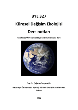 BYL 327 Küresel Değişim Ekolojisi Ders notları