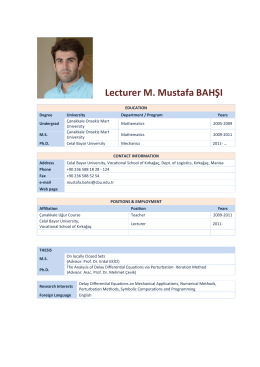 Lecturer M. Mustafa BAHŞI - celal bayar üniversitesi kırkağaç