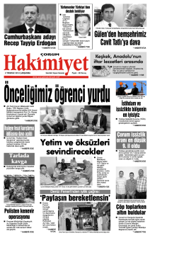 02 Temmuz 2014 Çarşamba - Çorum Hakimiyet Gazetesi