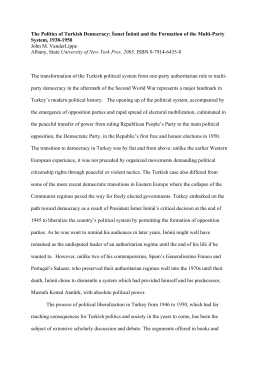 The Politics of Turkish Democracy: İsmet İnönü and the