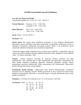 AST409 Astronomide Sayısal Çözümleme