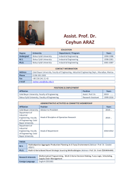 Assist. Prof. Dr. Ceyhun ARAZ