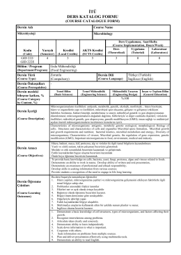 GID 222 - İTÜ Gıda Mühendisliği Bölümü