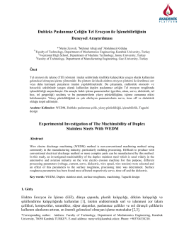 Experimental Investigation Of The Machinability Of Duplex Stainless