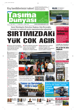 Taşıma Dünyası Gazetesi-164 PDF 1 Aralık 2014 tarihli sayısını