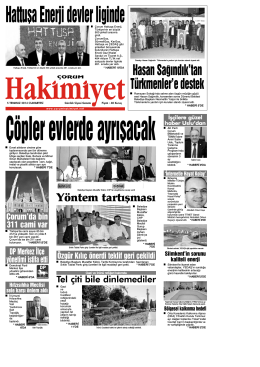 05 Temmuz 2014 Cumartesi - Çorum Hakimiyet Gazetesi