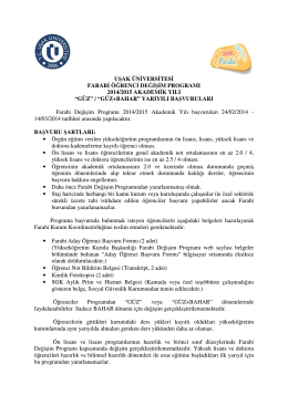uşak üniversitesi farabi öğrenci değişim programı 2014/2015