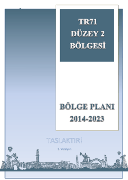 TR71 DÜZEY 2 Bölge Planı 2014-2023