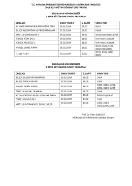 T.C. AVRASYA ÜNİVERSİTESİ MÜHENDİSLİK ve MİMARLIK