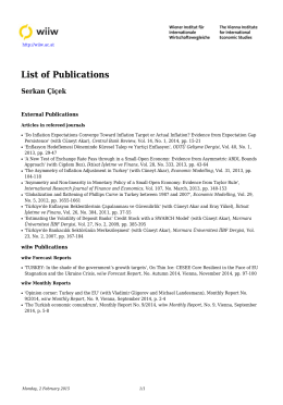 List of Publications - Serkan Çiçek