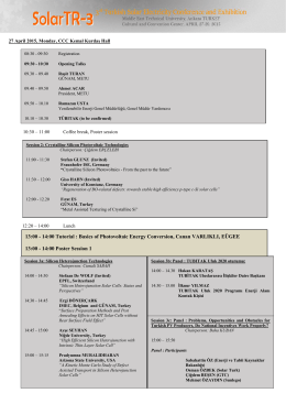 International Workshop on Nanostructured Materials - SolarTR-3