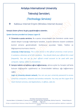Wireless Internet Access - Uluslararası Antalya Üniversitesi