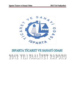 ITSO 2012 Faaliyet Raporu - Isparta Ticaret ve Sanayi Odası