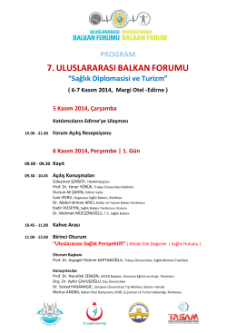 6-7 Kasım 2014, Margi Otel -Edirne