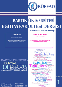 PDF İndir - bartın üniversitesi eğitim fakültesi dergisi