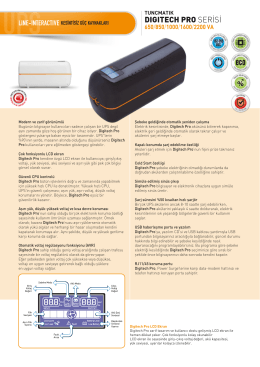 Digitech Pro Data Sheet Türkçe