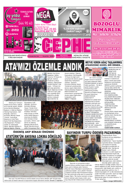 11.11.2014 Tarihli Cephe Gazetesi