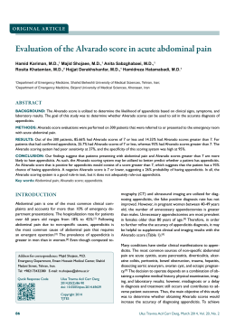 Evaluation of the Alvarado score in acute abdominal