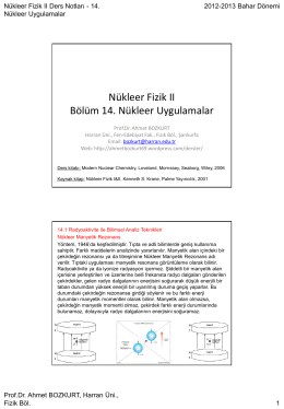 Nükleer uygulamalar - Prof.Dr. Ahmet Bozkurt