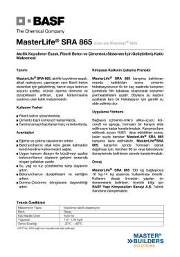 5) MasterLife® SRA 865 (Eski adı Rheomac® 865) Akrilik