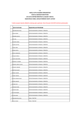 adı ve soyadı başvurusu kabul edilen öğrenci adayı listesi 2014