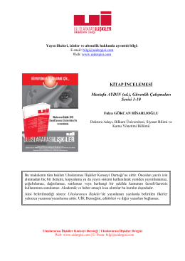 KİTAP İNCELEMESİ Mustafa AYDIN (ed.), Güvenlik Çalışmaları