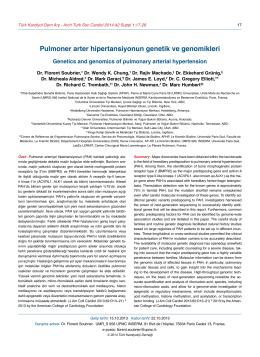 Pulmoner arter hipertansiyonun genetik ve genomikleri